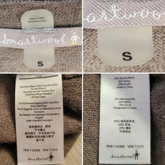 Smartwool Sulawesi Striped Merino Wool Blend Long Sleeve V-Neck Top, Women Small - Picture 13 of 13